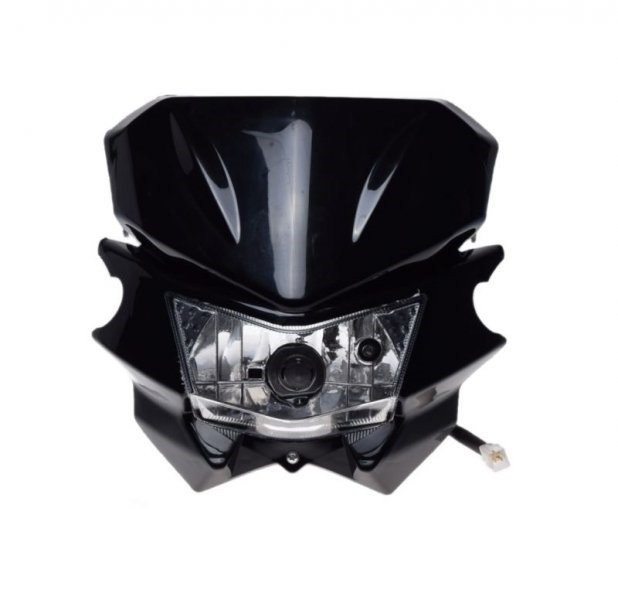 Owiewka motocyklowa przód z reflektorem czarna h4