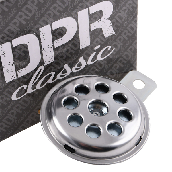 Klakson sygnał dźwiękowy 12V uniwersalny srebrny DPR Classic