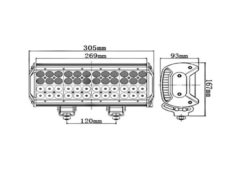Lampa robocza panel combo 48led 144w 6473lm 12V/24V