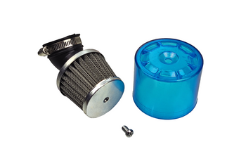 Filtr powietrza stożek chrom 35mm łamany z osłoną