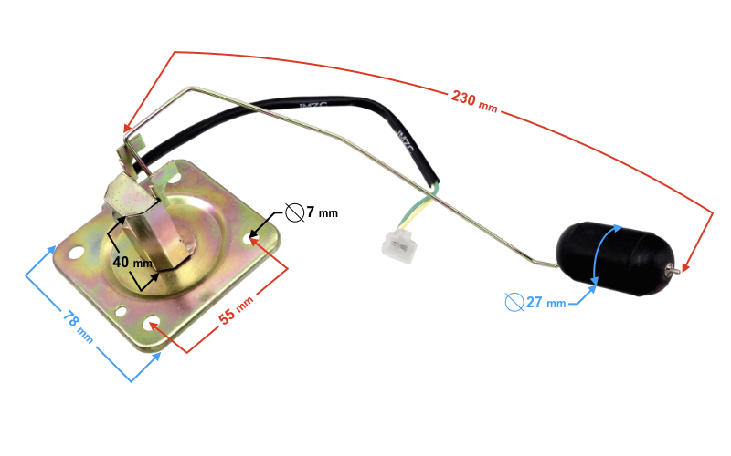 Czujnik poziomu paliwa do motocykla Barton Classic 125