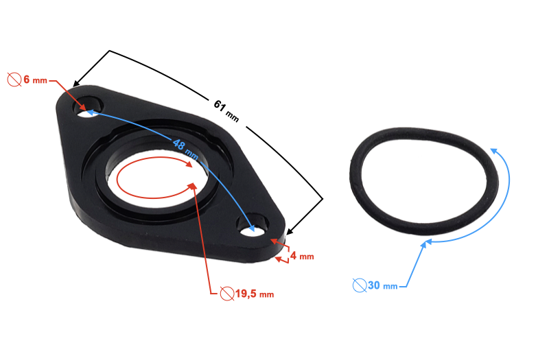 Podkładka ebonitowa gaźnika krócca 139FMB Junak 901 Zipp Pro Zumico Barton