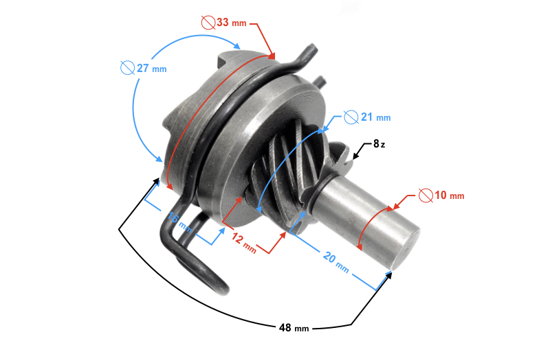 Bendix rozrusznika nożnego tryb kopki Barton Falcon 4T Euro 4 SYM 8z