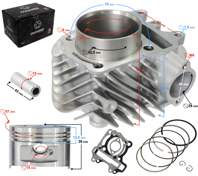 Cylinder do skutera 4T 150cc 1P52QMI GY6 125