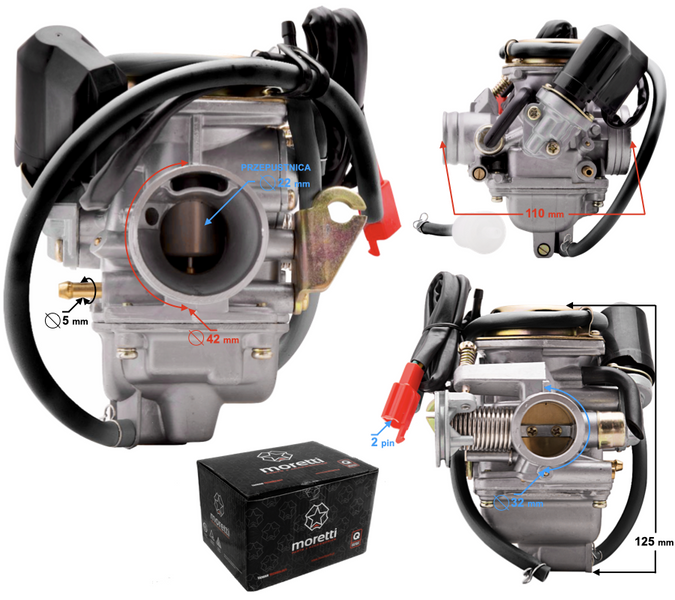 Gaźnik GY6 i ATV 150cc 4T p.22 mm