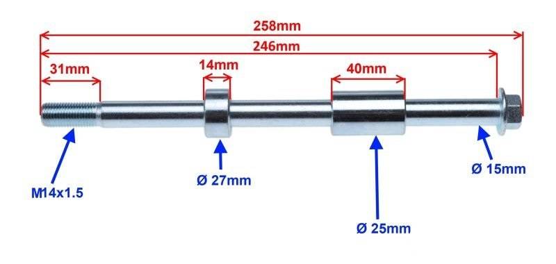 Oś ośka koła tył motorower junak 901 902