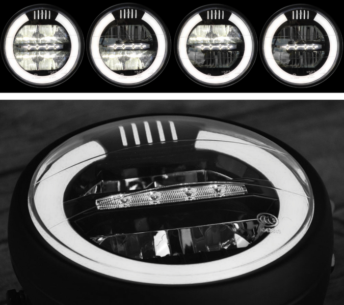 Reflektor lampa przednia LED uniwersalna Czoper Chopper Cafe Racer