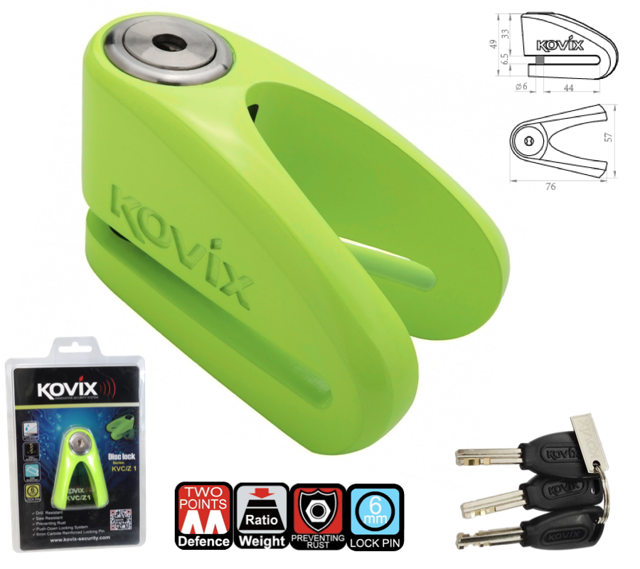 Blokada Tarczy Hamulcowej KOVIX KVC/Z1 Zielona