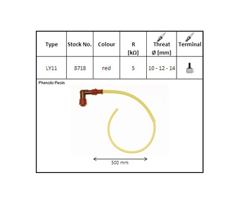 NGK fajka zapłonowa świece ebonitowa (90) przewód 50cm (NR 8718) LY11
