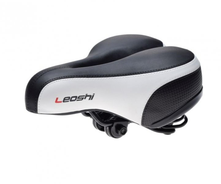 Siedzenie rowerowe na sprężynie czarno białe odbl