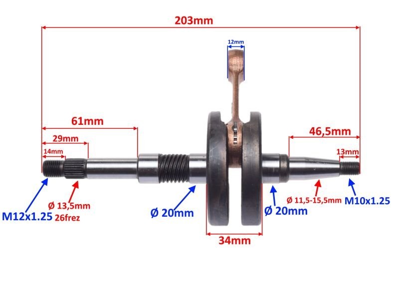 Wał korbowy Honda Dio 50ccm AF27/28