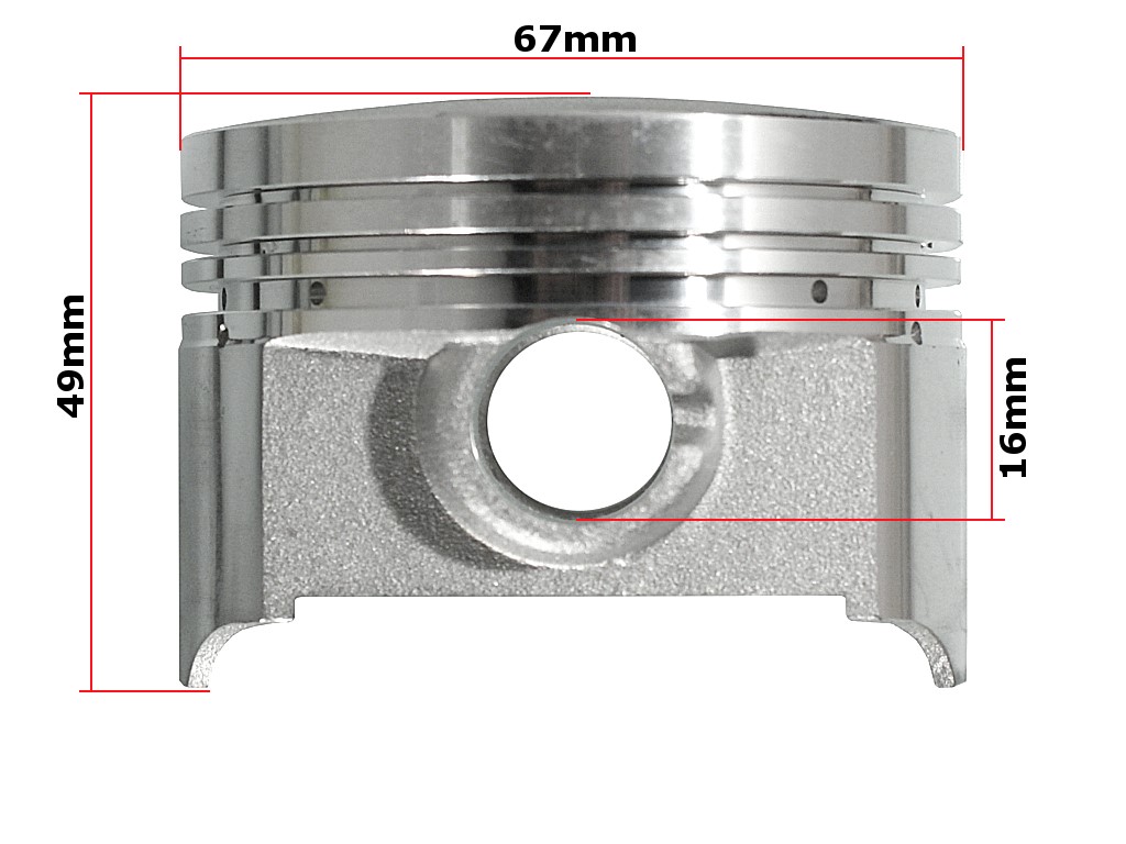 Cylinder quad atv 250 CG 67mm PIN 16mm AC