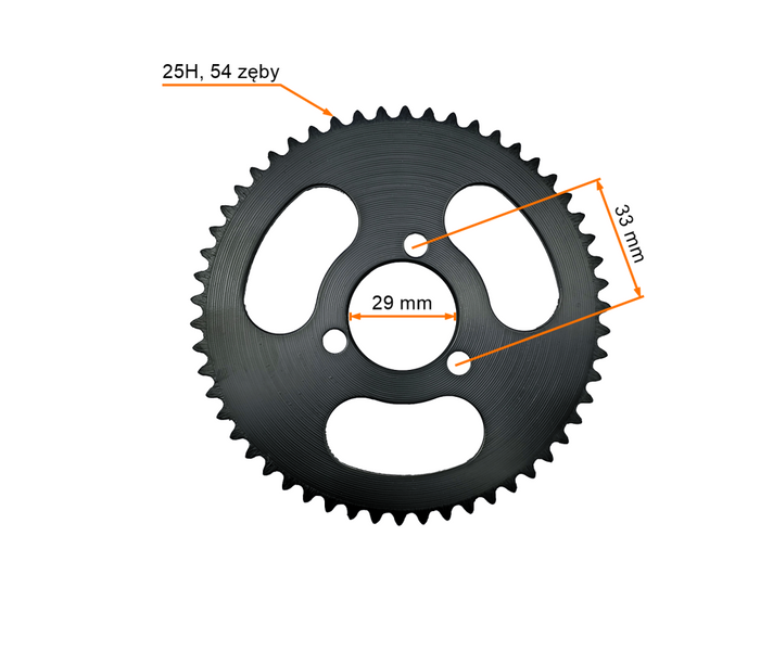 Zębatka tył (25H) 54z Mini Pocket Bike