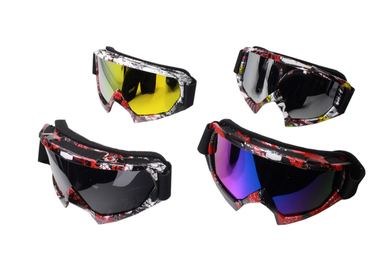 Gogle ochronne motocyklowe cross enduro atv quad różne kolory szyb