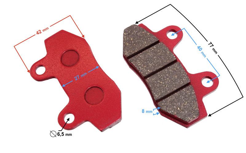 Klocki hamulcowe przednie do skutera Barton RS