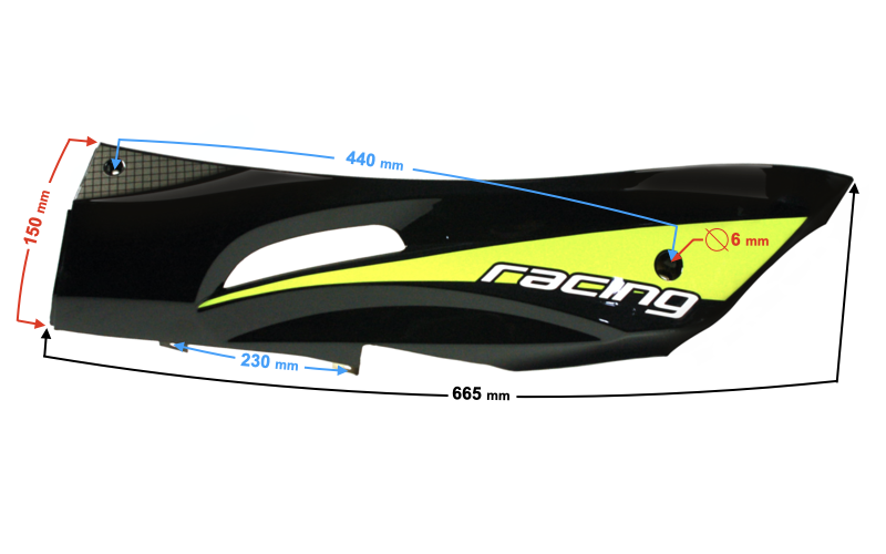 Obudowa progowa lewa zielona lakierowana do skutera Barton Falcon 125 2
