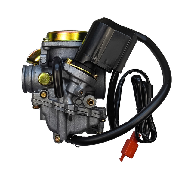 Gaźnik 4T GY6 50cc pompka + metalowa pokrywka Motobi Zipp Romet Kingway