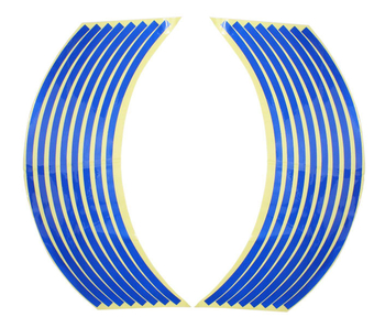 Naklejki odblaskowe na obręcze kół niebieskie