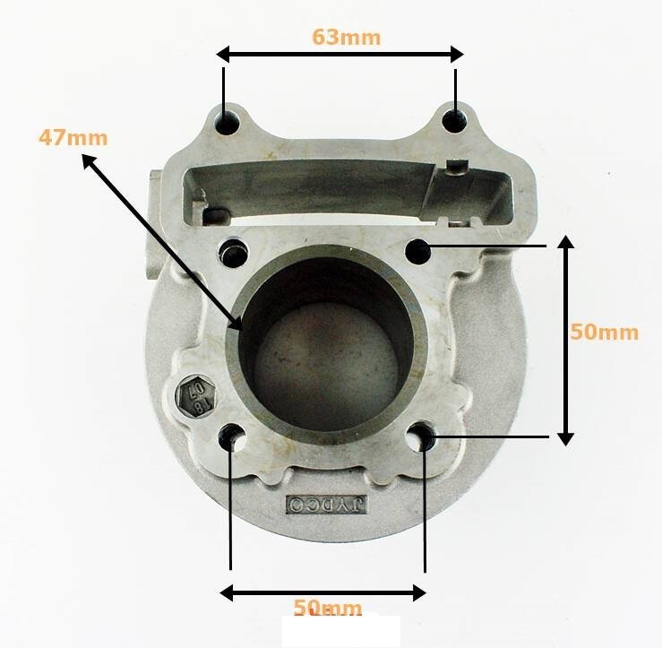 Cylinder Głowica 4T 80ccm GY6 47 mm Duże Zawory