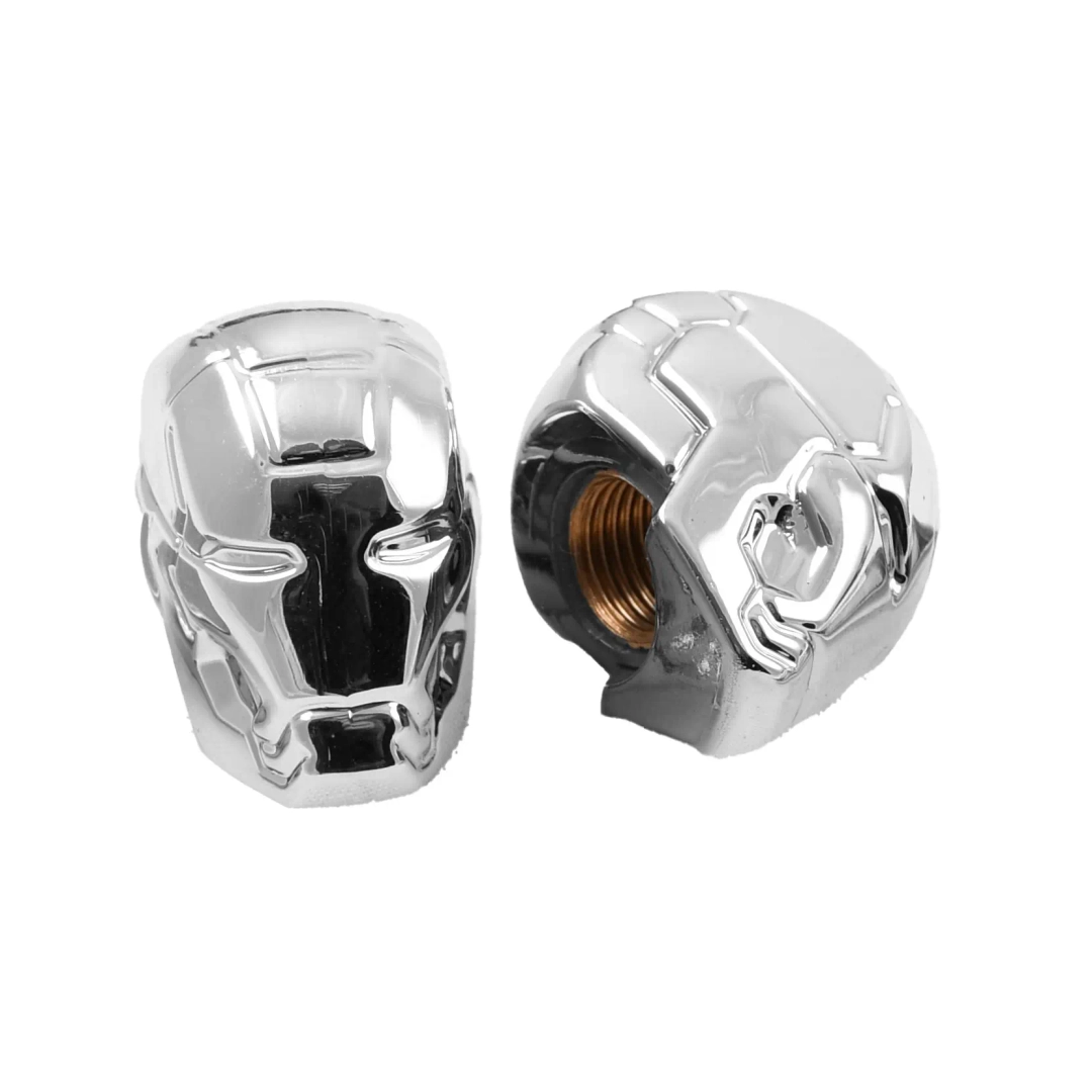 Nakrętki wentyla srebrne maski 2 sztuki Racing Force