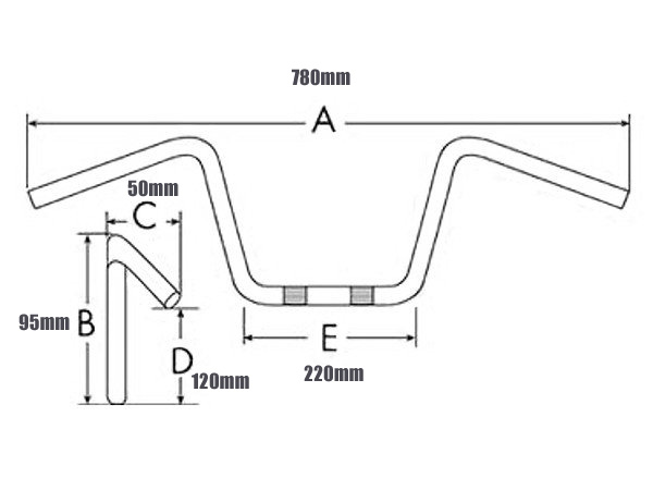 Kierownica z rozpórką cross enduro 22cm leoshi