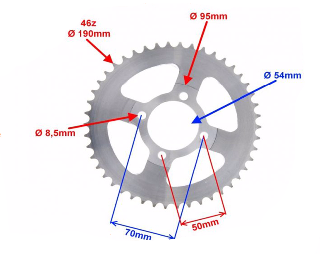 Zębatka tył 46z 428 romet ogar 900 barton