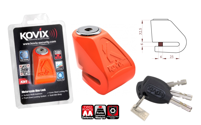 Kovix kn1 blokada tarczy hamulcowej pomarańczowa
