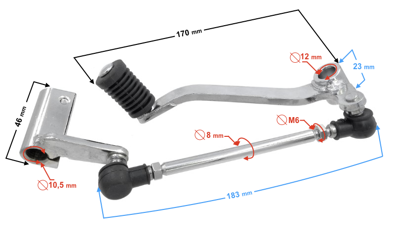 Dźwignia nożna zmiany biegów Barton FR 2 Router WS50