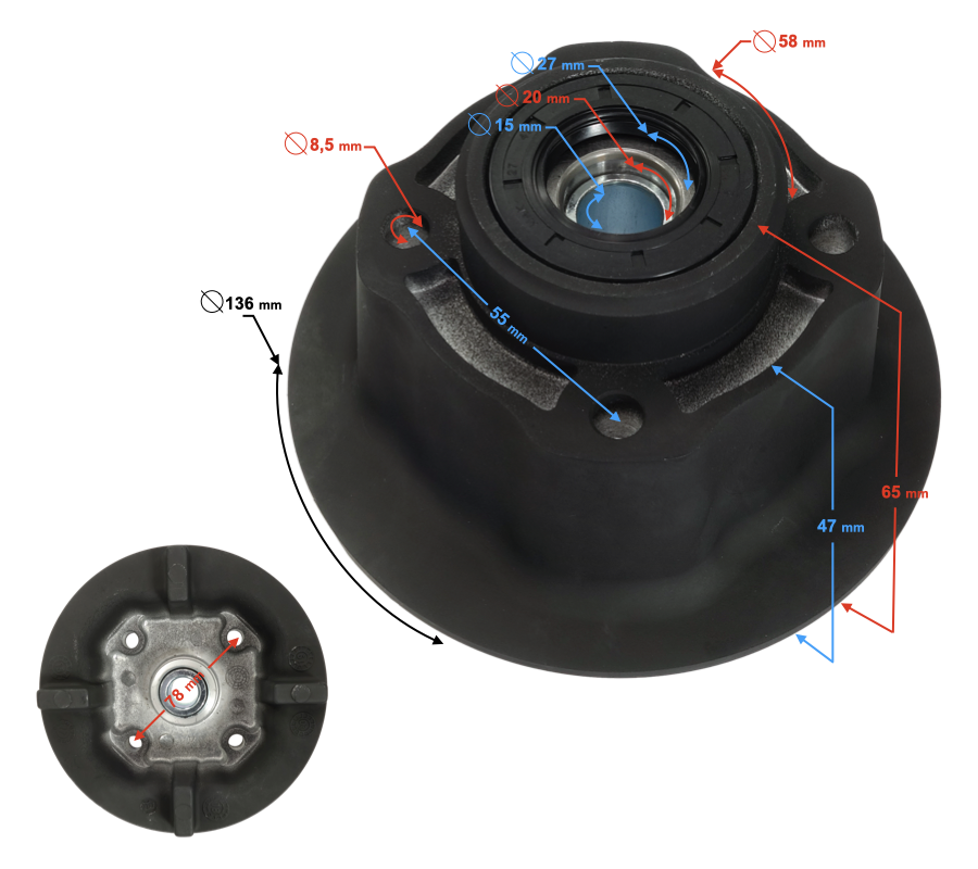 Piasta koła tylnego motocykla Barton Classic 125