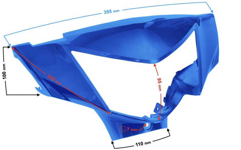 Obudowa owiewka lampy reflektora przód niebieska Barton Scalpel