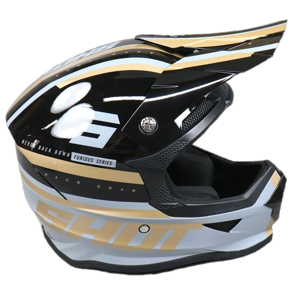 Kask Shot Racing cross Furious Shining Black Bronze Glossy