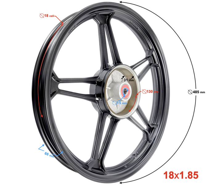 Felga tył aluminiowa 18-1,85 hamulec bębnowy Romet Router WS50 Barton Fighter 2