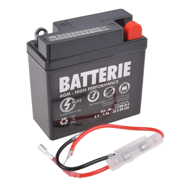 Akumulator Plitz 6N4B-2A-3 (101x47x95) 6V 4Ah AGM Simson KR51