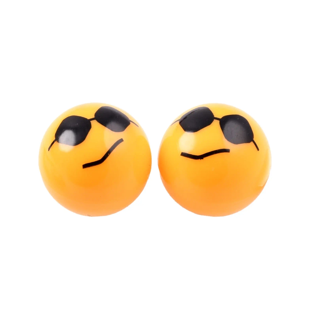Nakrętka wentyla emotka emoji V2 żółta 2 sztuki Racing Force