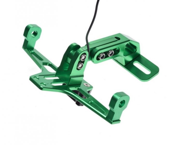 Uchwyt tablicy rejestracyjnej uniwersalny zielony z podświetleniem Led