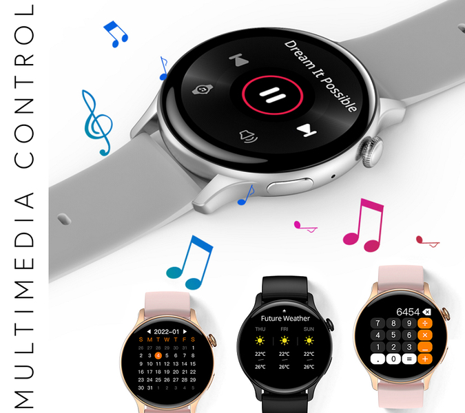 Smartwatch zegarek Rubicon męski RNCF10 czarny