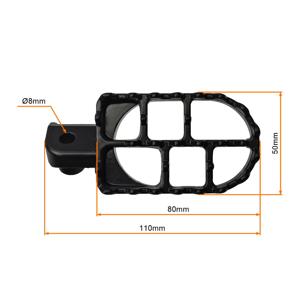 Podnóżki czarne cross pitbike MRF 120 140 Kayo Honda CRF50 Pitgang Apollo