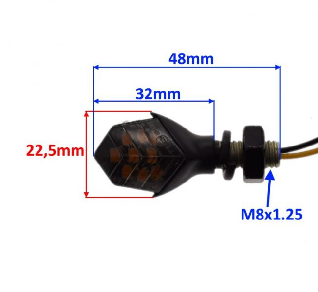 Kierunkowskazy Mini Led homologacja E24 M8x1.25 motocykl motorower quad atv