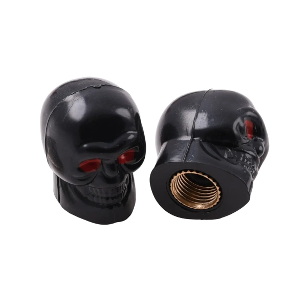 Nakrętki wentyla czarne czaszki 2 sztuki Racing Force 