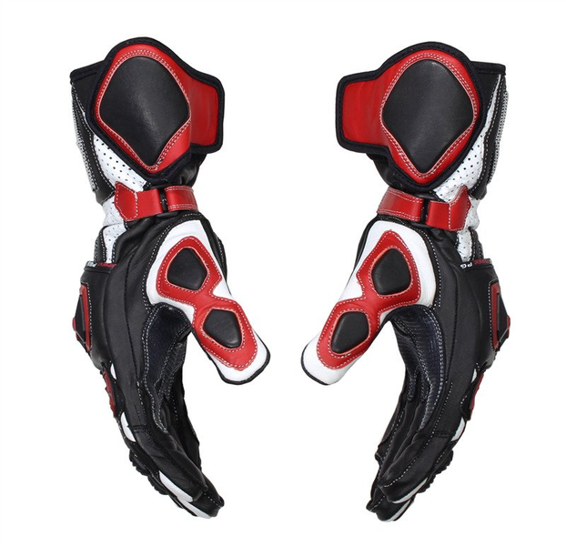 Rękawice motocyklowe sportowe pgs red black white