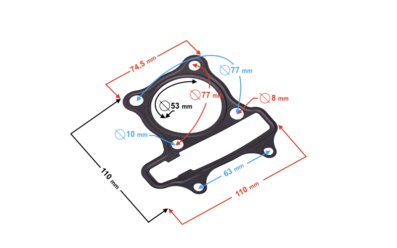 Uszczelka głowicy 125cc do skutera Barton B-Max