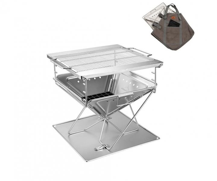 Grill przenośny składany turystyczny stal nierdzewna