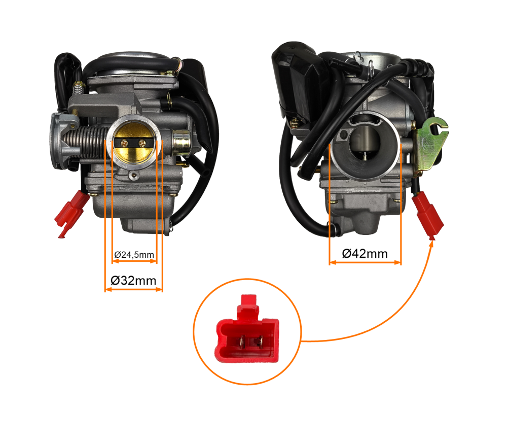 Gaźnik PD24J GY6-150 125cc 150cc Shineray Diablo Bashan Barton Zipp Longjia