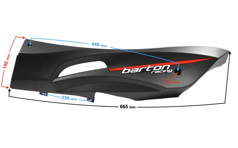 Obudowa progowa lewa czarno-czerwona do skutera Barton Falcon 125 2