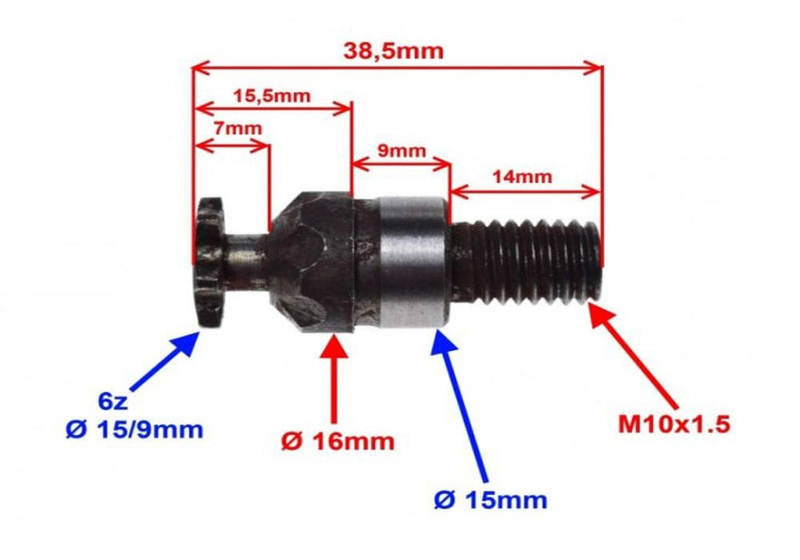 Zębatka przód 6 zębów t8f pocket mini bike quad