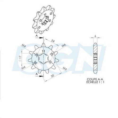 Zębatka zdawcza Teknix 11z silniki Derbi EBS050