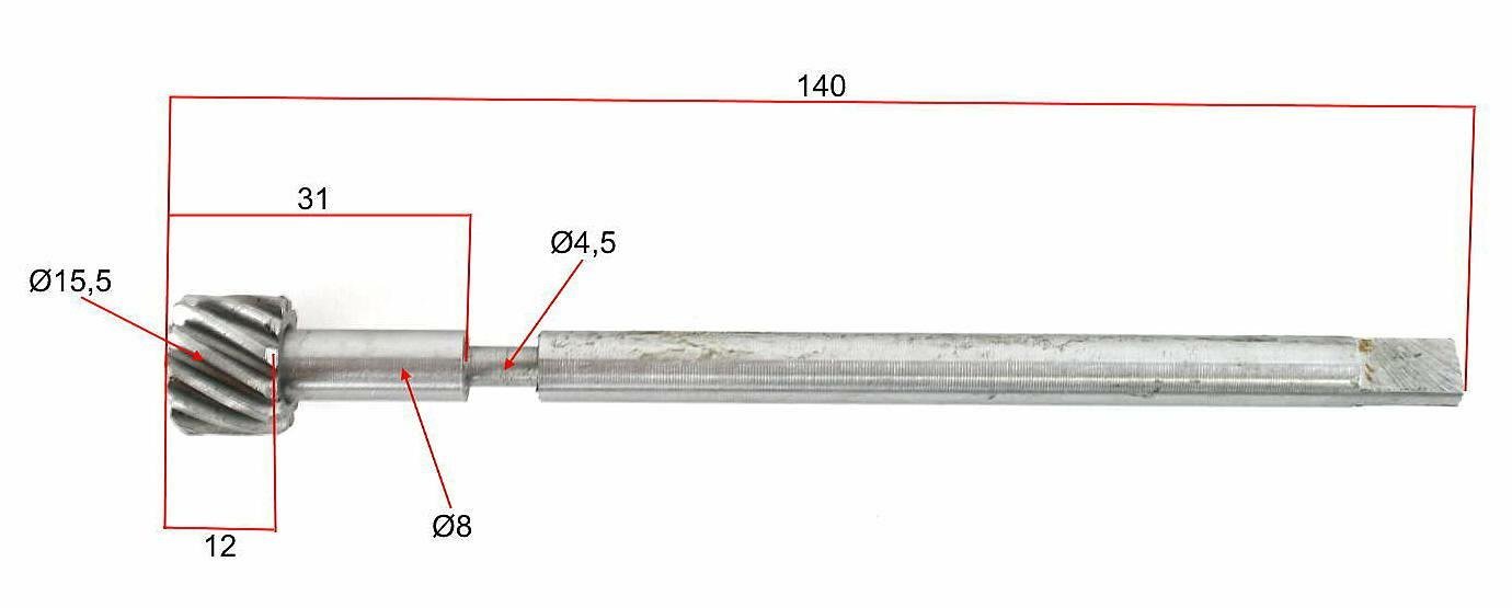 Wałek Napędu Licznika MZ ETZ 250 18 Cali