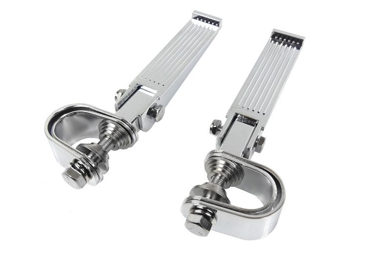 Podnóżki podnóżek na gmole paski ryflowane chrom