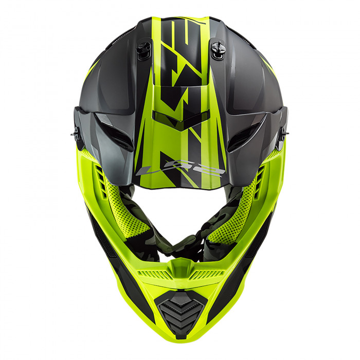 Kask LS2 MX437 FAST EVO Roar Matt Black HV Yellow