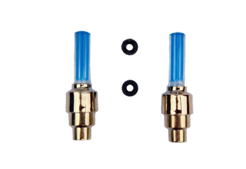 Nakładki świecące na wentyle wodoszczelne niebieskie 2 sztuki na baterie